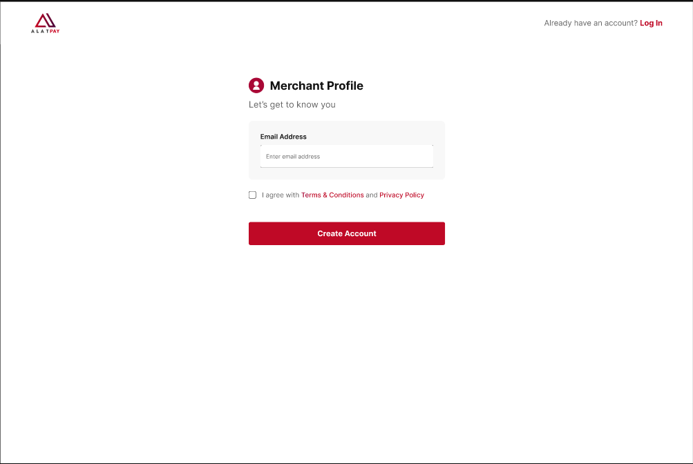 Merchant Registration initiation